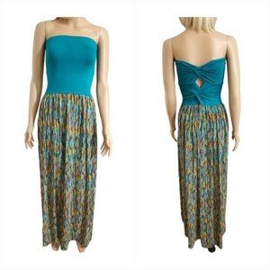 Felicity & Coco Women Twisted Back Semi-Sheer Layered Strapless Maxi Dress Small